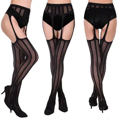 Women Sexy Solid Color Cut-out Pantyhose