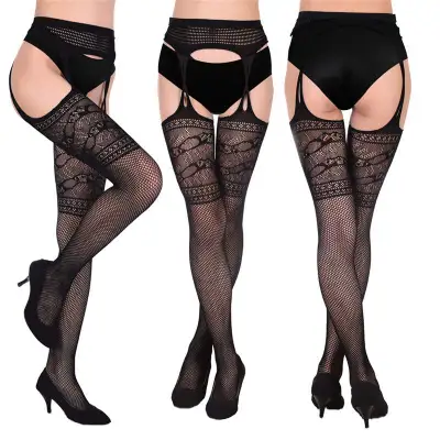 Women Sexy Solid Color Cut-out Pantyhose