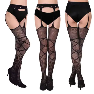 Women Sexy Solid Color Cut-out Pantyhose