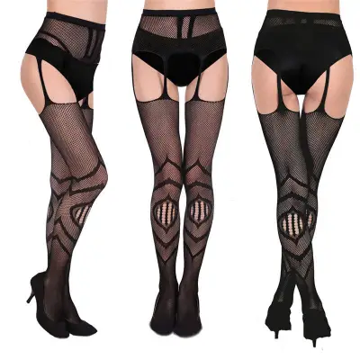 Women Sexy Solid Color Cut-out Pantyhose