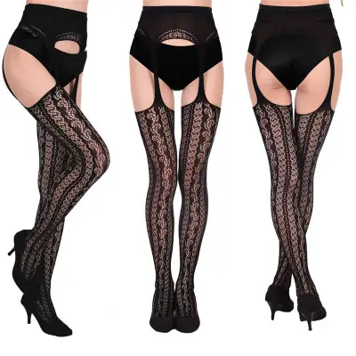 Women Sexy Solid Color Cut-out Pantyhose
