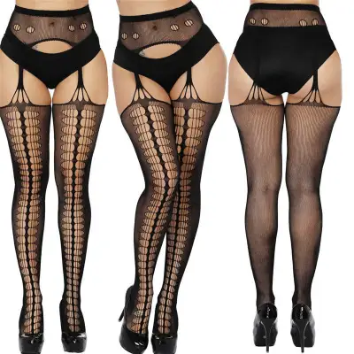 Women Sexy Solid Color Cut-out Pantyhose