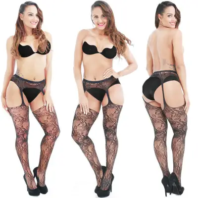 Women Sexy Solid Color Cut-out Pantyhose