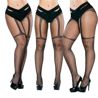 Women Sexy Solid Color Cut-out Pantyhose