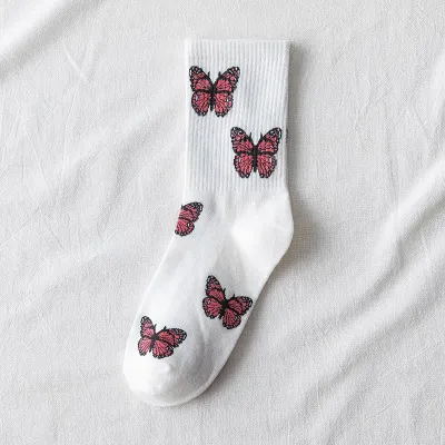 Fashion Butterfly Pattern Cotton Socks