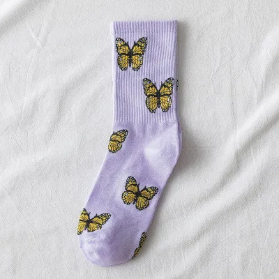 Fashion Butterfly Pattern Cotton Socks