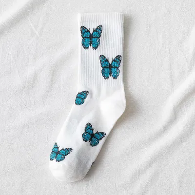 Fashion Butterfly Pattern Cotton Socks