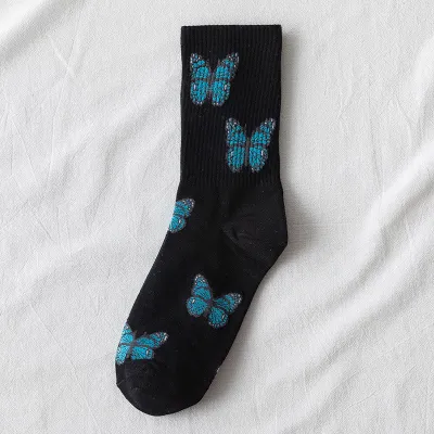 Fashion Butterfly Pattern Cotton Socks