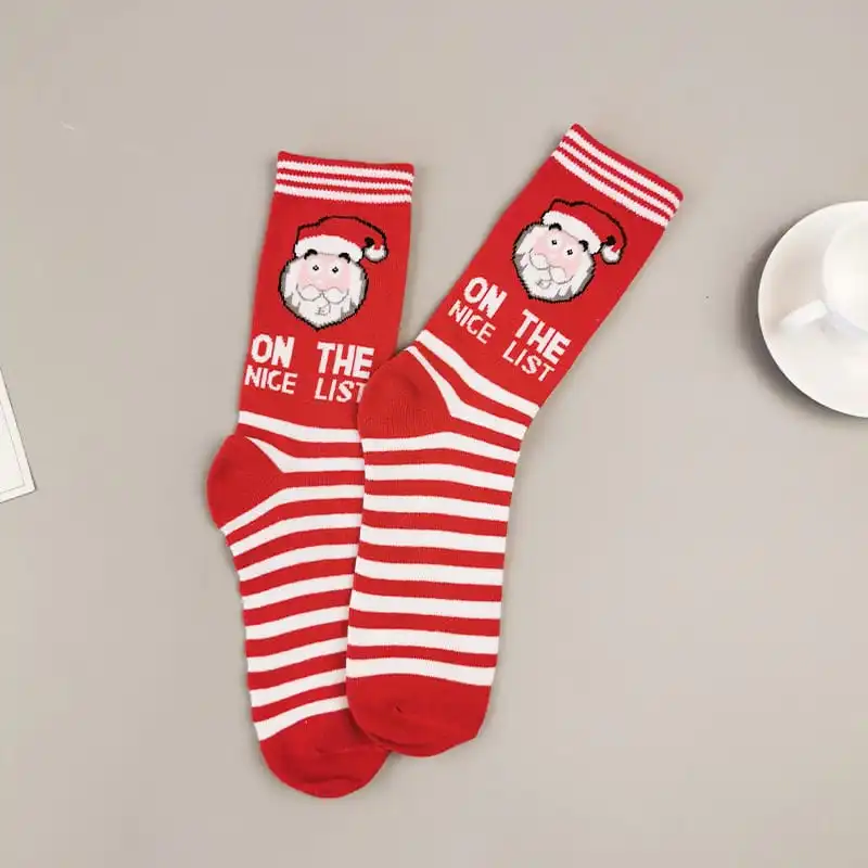 Fashion Christmas Cartoon Pattern Cotton Socks for Unisex