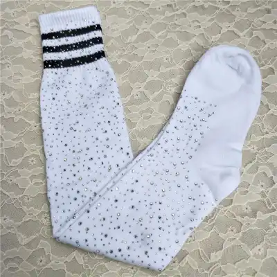 Women Sexy Rhinestone Striped Starry Design Stockings