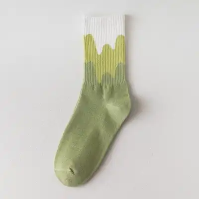Cute Color Matching Breathable Cotton Mid-calf Socks