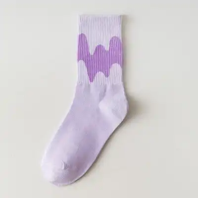 Cute Color Matching Breathable Cotton Mid-calf Socks