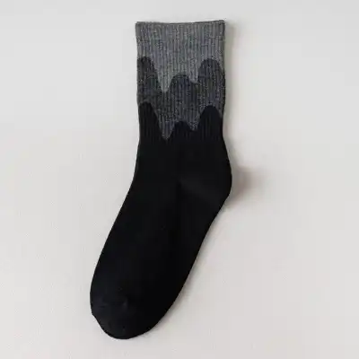Cute Color Matching Breathable Cotton Mid-calf Socks