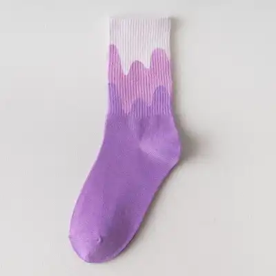 Cute Color Matching Breathable Cotton Mid-calf Socks