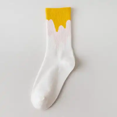 Cute Color Matching Breathable Cotton Mid-calf Socks