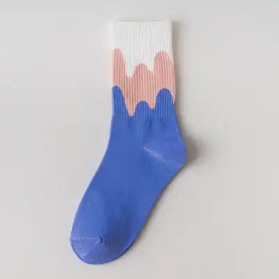 Cute Color Matching Breathable Cotton Mid-calf Socks