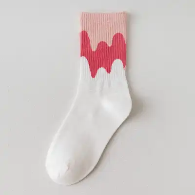 Cute Color Matching Breathable Cotton Mid-calf Socks