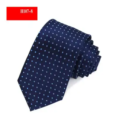 Men Business Polka Dot Stripe Pattern Nylon Tie