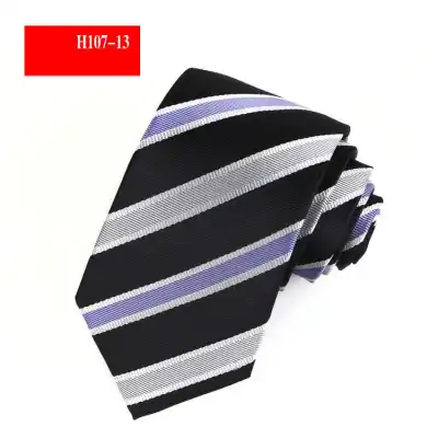 Men Business Polka Dot Stripe Pattern Nylon Tie