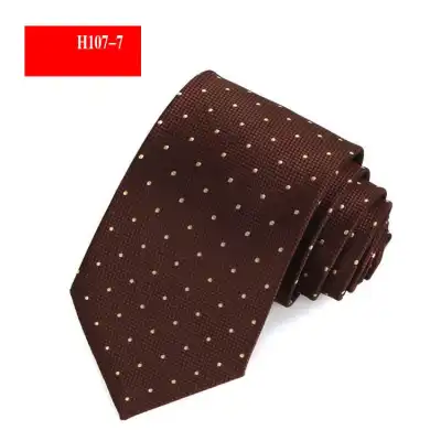Men Business Polka Dot Stripe Pattern Nylon Tie