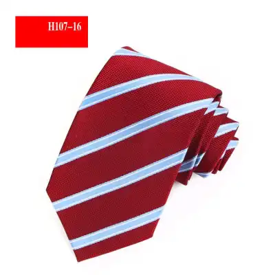 Men Business Polka Dot Stripe Pattern Nylon Tie