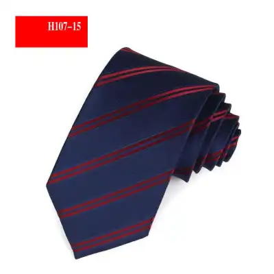 Men Business Polka Dot Stripe Pattern Nylon Tie