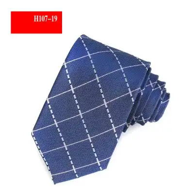 Men Business Polka Dot Stripe Pattern Nylon Tie