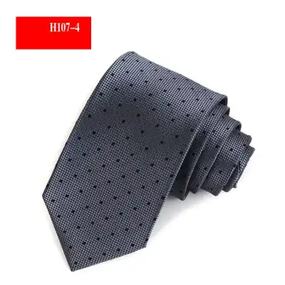 Men Business Polka Dot Stripe Pattern Nylon Tie