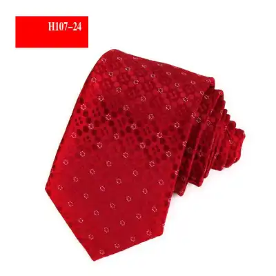 Men Business Polka Dot Stripe Pattern Nylon Tie