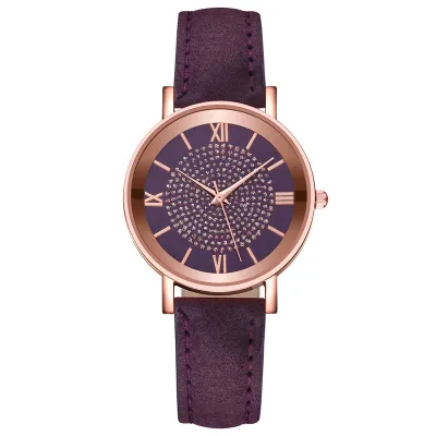 Women Fashion PU Band Quartz Watch