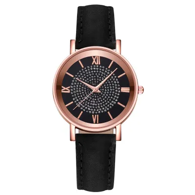 Women Fashion PU Band Quartz Watch