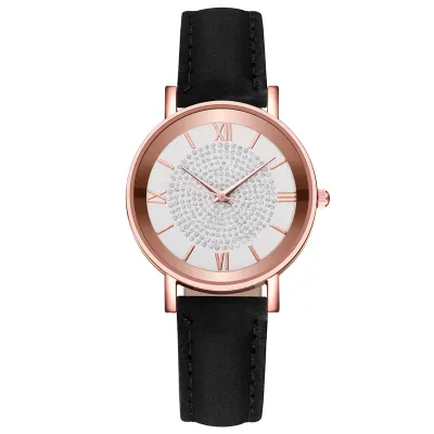 Women Fashion PU Band Quartz Watch