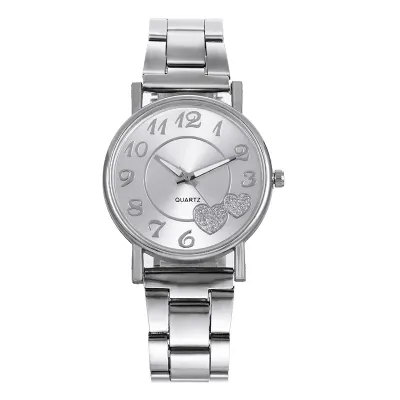 Women's Metal Band Heart Dial Quartz Wrist Watch