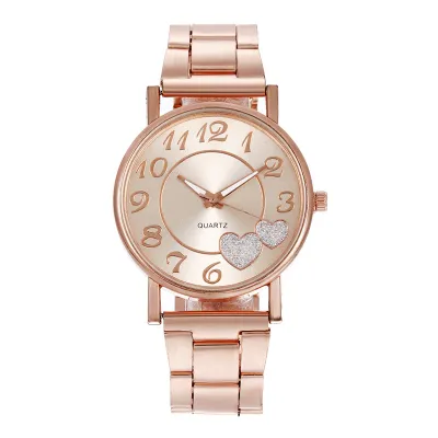 Women's Metal Band Heart Dial Quartz Wrist Watch