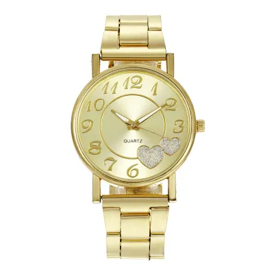 Women's Metal Band Heart Dial Quartz Wrist Watch