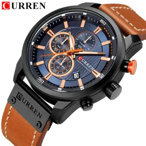 Men's Sport Fashion Genuine Leather Band Quartz Watch
