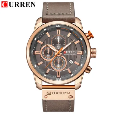 Men's Sport Fashion Genuine Leather Band Quartz Watch