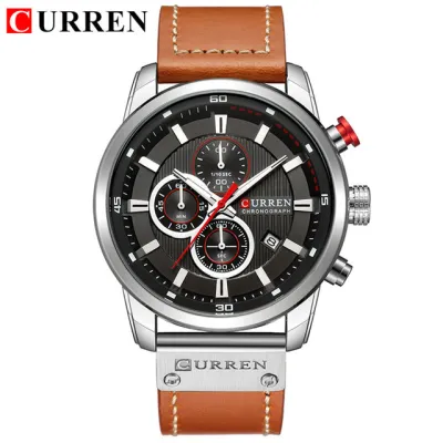 Men's Sport Fashion Genuine Leather Band Quartz Watch