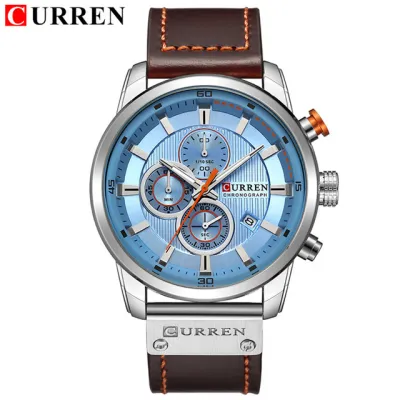 Men's Sport Fashion Genuine Leather Band Quartz Watch