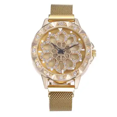 Creative Rotatable Dial Quartz Watch with Magnet Clasp