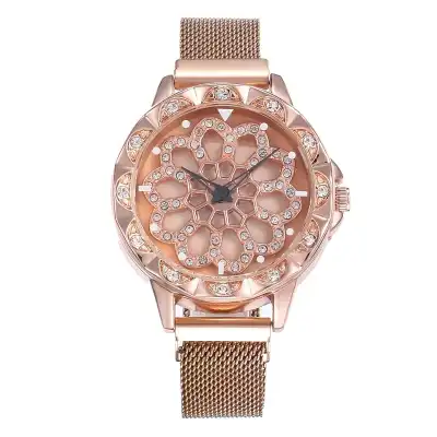 Creative Rotatable Dial Quartz Watch with Magnet Clasp