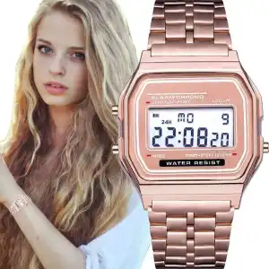 Fashion Multifunctional Steel Strap LED Sport Digital Watch