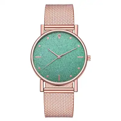 Fashion Starry Sky Quartz Watch Leisure Silica Gel Strap Round Dial Alloy Case