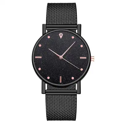 Fashion Starry Sky Quartz Watch Leisure Silica Gel Strap Round Dial Alloy Case