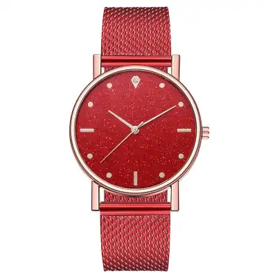 Fashion Starry Sky Quartz Watch Leisure Silica Gel Strap Round Dial Alloy Case