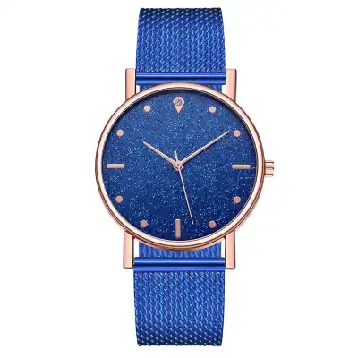 Fashion Starry Sky Quartz Watch Leisure Silica Gel Strap Round Dial Alloy Case