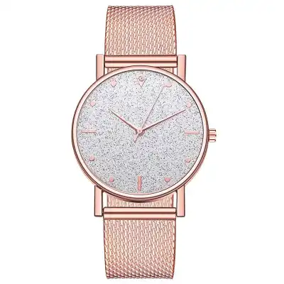 Fashion Starry Sky Quartz Watch Leisure Silica Gel Strap Round Dial Alloy Case