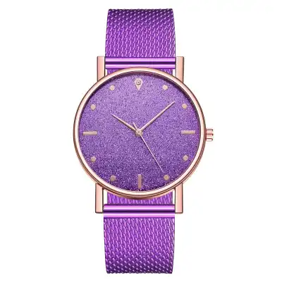 Fashion Starry Sky Quartz Watch Leisure Silica Gel Strap Round Dial Alloy Case