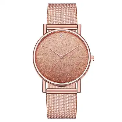 Fashion Starry Sky Quartz Watch Leisure Silica Gel Strap Round Dial Alloy Case
