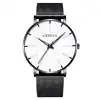 Mesh Strap-Black Strap-Black Case-White Dial